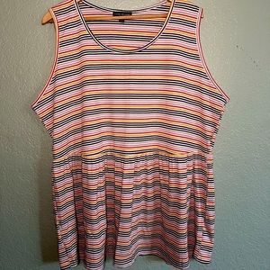 LANE BRYANT size 22/24 3x baby doll multi color striped tank top